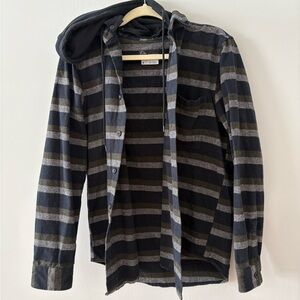 Original Use Stripped Button Down Jacket w/ Hood, S
